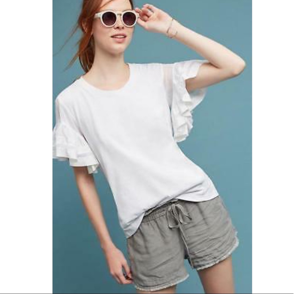 Anthropologie Vanessa Virginia Ruffle Sleeve top